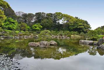 Obraz premium Ohori Park Japanese Garden Fukuoka city, Japan
