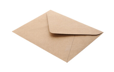 Brown paper envelope isolated on white. Mail service