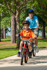 Father and son bike ride