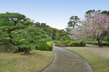 Ohori Park Japanese Garden in Fukuoka city, Japan