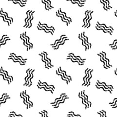 Obraz na płótnie Canvas Seamless trendy abstract Memphis pattern. Black and white textures, simple design. Vector illustration. Applicable for backgrounds, wrapping paper, textile concepts.