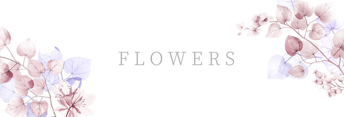  Beautiful watercolor leaves © long