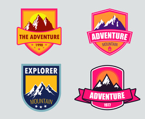 Set mountain logo design - travel logo design, Adventure,Explorer, Nature