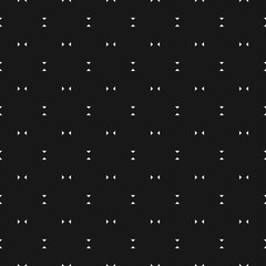 Vector minimalist seamless pattern. Subtle geometric background with tiny triangles. Simple black and white abstract minimal texture with small shapes. Modern dark monochrome design for decor, print