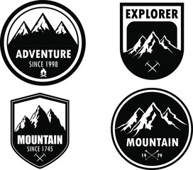 Vintage Mountain & Outdoor Adventure Badges set