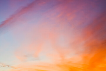 Fototapeta na wymiar Amazing scenery background of summer sunset sky in bright colors gradient