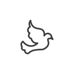 dove icon. dove bird line icon. dove isolated line icon for web and mobile