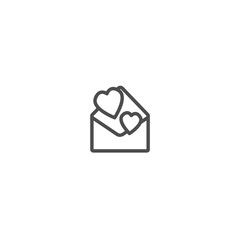 envelope with heart isolated line icon for web and mobile