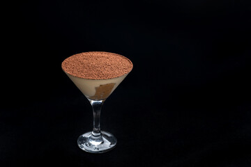 Tiramisu Dessert with Cinnamon, sprinkled with cocoa on top.