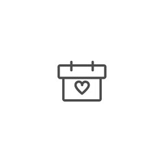 wedding day isolated line icon for web and mobile