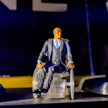 GENOVA, ITALY - MAY 4, 2016: Charles Xavier, X men, International cinema museum in Genova, Italy. Museum with collections about the popular Hollywood movies.