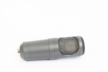 Black Studio Condenser Professional Microphone above white background