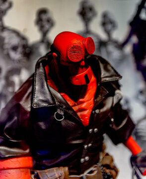 GENOVA, ITALY - MAY 4, 2016: Hellboy,  International cinema museum in Genova, Italy. Museum with collections about the popular Hollywood movies.