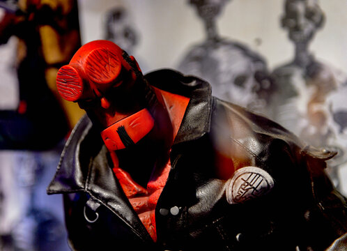 GENOVA, ITALY - MAY 4, 2016: Hellboy,  International cinema museum in Genova, Italy. Museum with collections about the popular Hollywood movies.