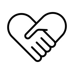 Handshake icon illustration in line design style. Partnership, cooperation sign.