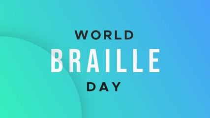 International braille day vivid blue animation text - Powered by Adobe