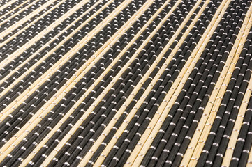 brown bamboo Mat - stand food, close-up, macro