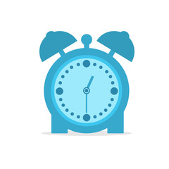 Alarm clock, flat vector illustration on white background.