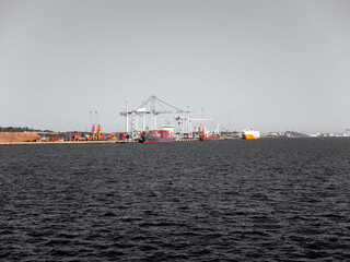 Habor port in Setubal, Portugal. Cargo Industry