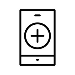 Obraz premium Medical consultation app icon in line design style. Healthcare mobile application.