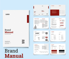 Brand Identity Guideline Brand Manual Minimal and Professional branding guidelines Brand Guideline Brand Book Identity Design Guideline Design corporate identity - obrazy, fototapety, plakaty