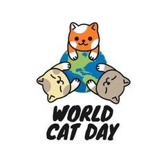 World Cat Day Vector Illustration