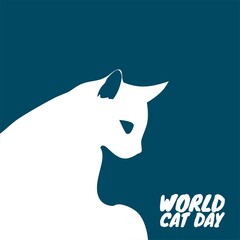 World Cat Day Vector Illustration
