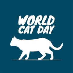 World Cat Day Vector Illustration
