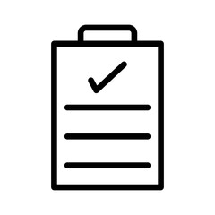 Clipboard with checklist icon. Line design style.