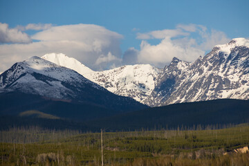 Fototapeta premium Glacier National Park, snow-capped mountain range 
