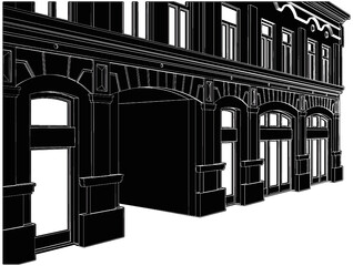 Obraz premium Eclectic Building House Vector 