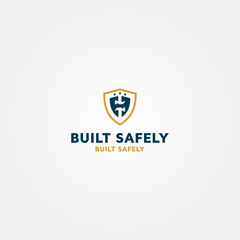 Built Safely building vector logo design template
