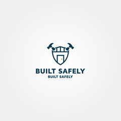 Built Safely building vector logo design