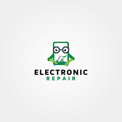 Electronic Repair vector logo design template