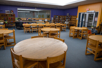 Empty library in a school