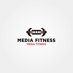 Media Fitness Vector logo design template idea