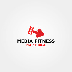 Media Fitness Vector logo design