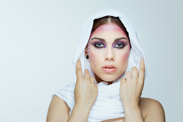 Arab woman with beauty makeup. Beauty XXI Century woman, Beauty arab model, fantasy make up , neauty make up, make up artist