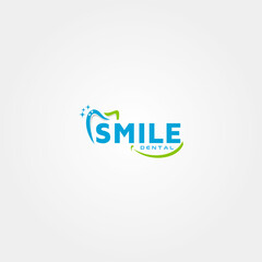 Smile Dental treatment vector logo design template idea