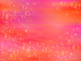 Abstract pink background with soap bubbles.