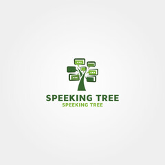 Modern Speaking tree vector logo design