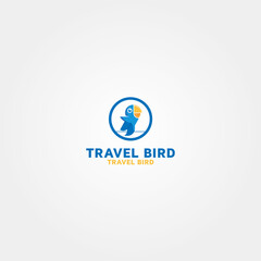 Travel Bird vector logo design template idea