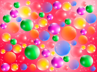 Abstraction. Pink and yellow figures of round and oval shape on a cheerful colored background 