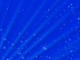 Abstract blue background with white smooth stripes and lines.