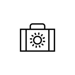 Summer Travel bag icon  in black line style icon, style isolated on white background