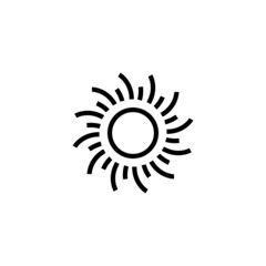 Sun Summer Icon  in black line style icon, style isolated on white background