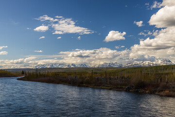 Glacier National Park, snow-capped mountain range
