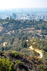 City skyline and desert landscape in Los Angeles, California