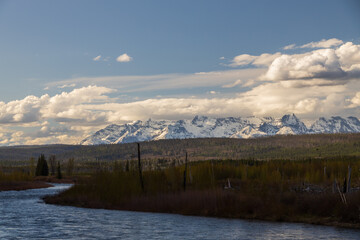 Glacier National Park, snow-capped mountain range
