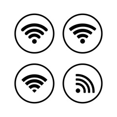 Wireless and wifi icon or sign for remote internet access